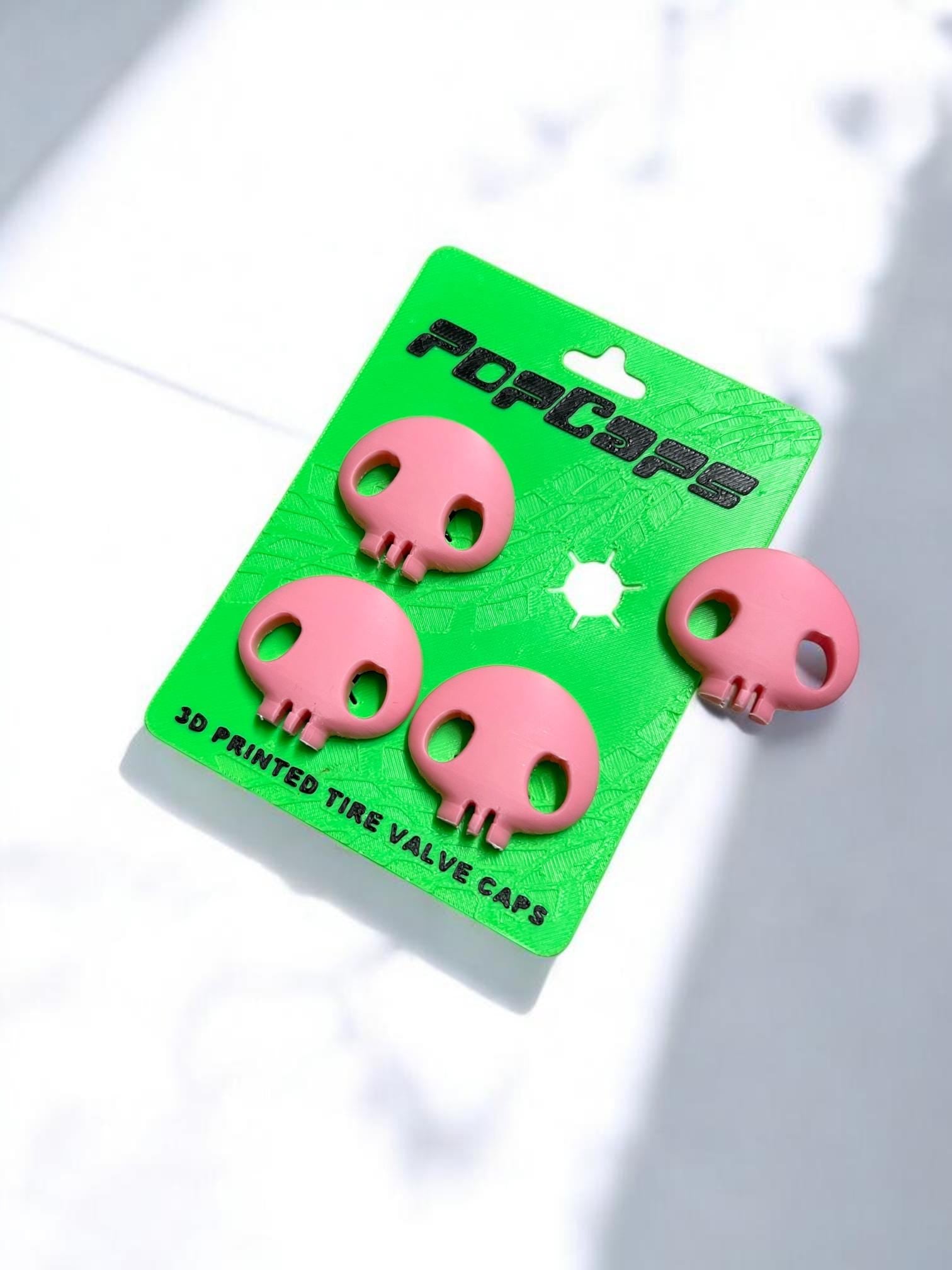 Kawaii Skull Bunny PopCaps – 3D Printed Tire Valve Caps