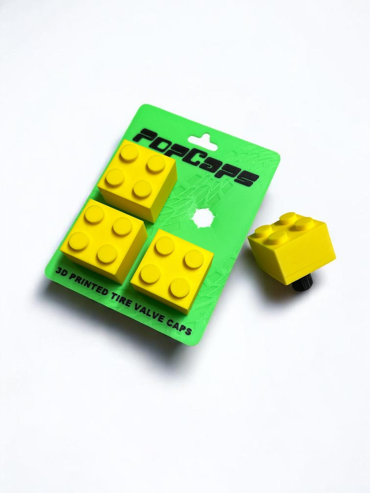 Building Block Brick Inspired PopCaps – 3D Printed Tire Valve Caps Main image