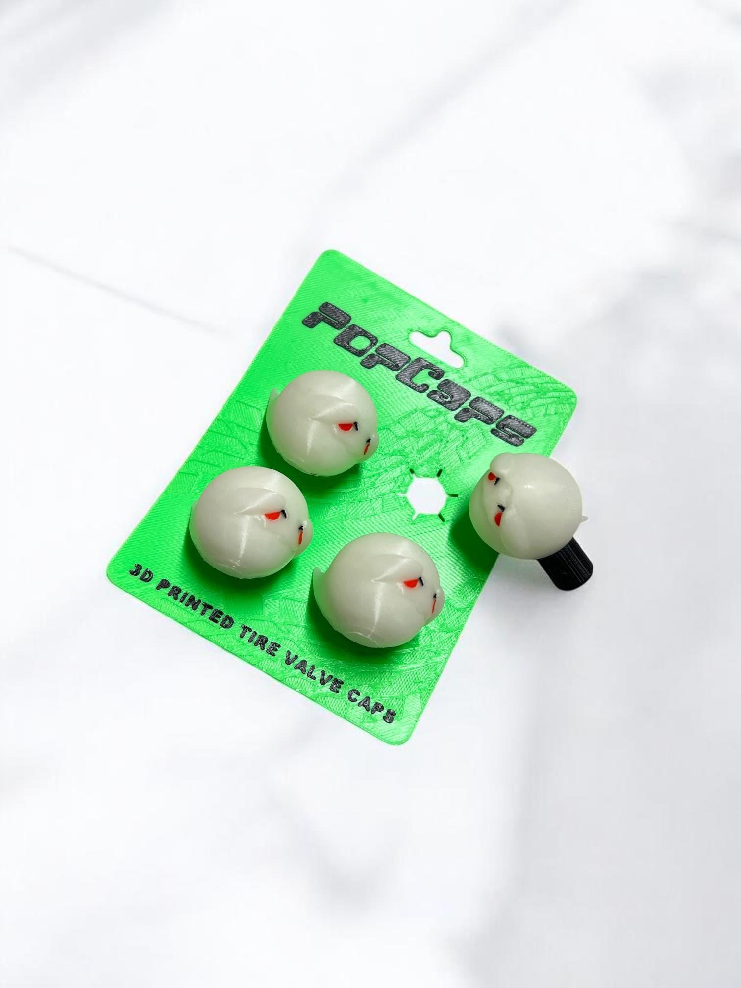 Glow Boo Ghost PopCaps – Glow in the Dark 3D Printed Tire Valve Caps Main image