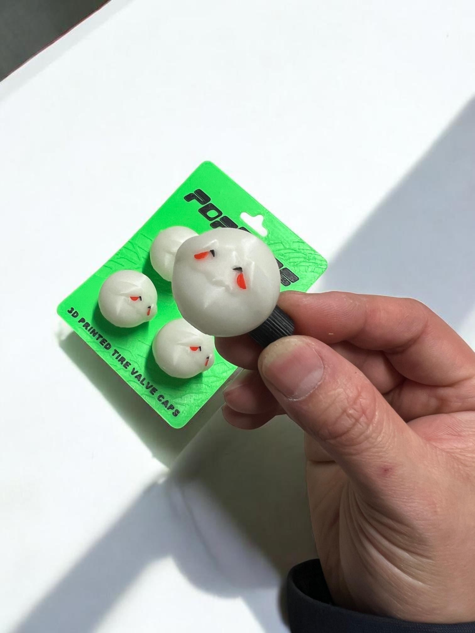 Glow Boo Ghost PopCaps – Glow in the Dark 3D Printed Tire Valve Caps