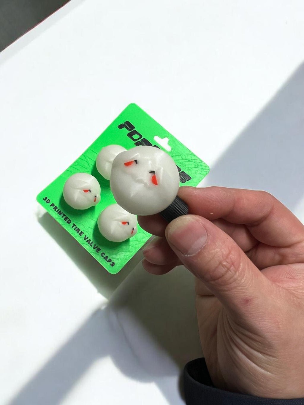 Glow Boo Ghost PopCaps – Glow in the Dark 3D Printed Tire Valve Caps