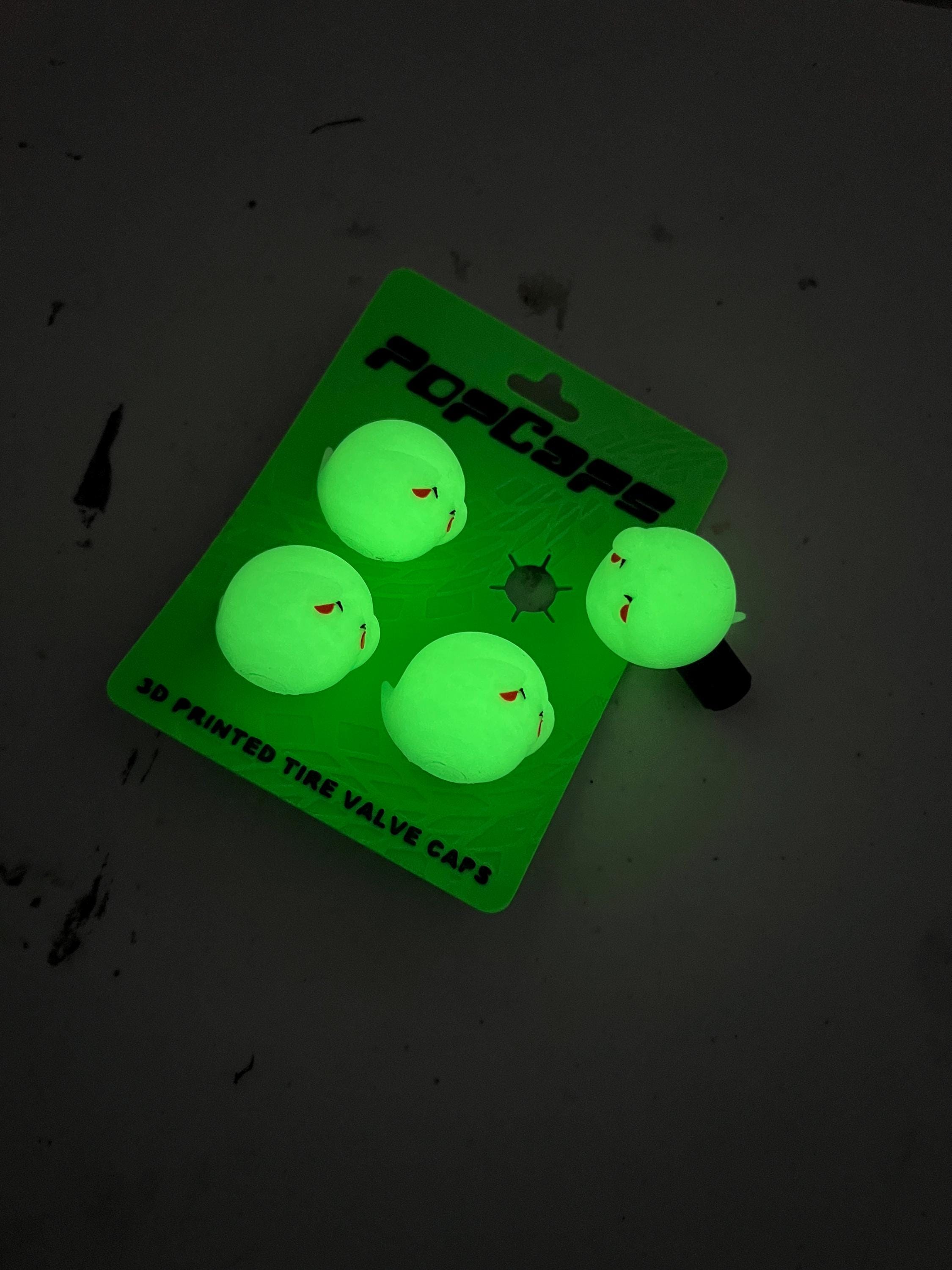 Glow Boo Ghost PopCaps – Glow in the Dark 3D Printed Tire Valve Caps