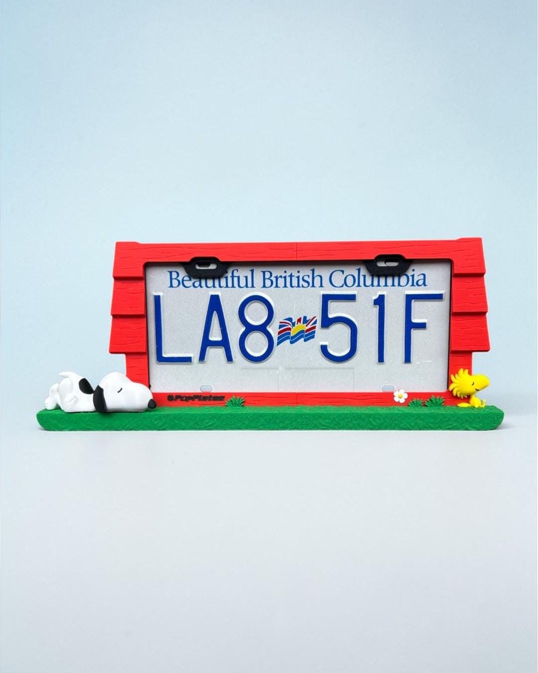 Snoopy License Plate Frame | 3D Printed Kawaii Car Accessory