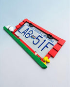 Snoopy Inspired PopPlate | Premium 3D License Plate Frame | Cute Doghouse Car Accessory | Napping Puppy Auto Decor