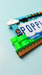 Retro Mario Inspired License Plate Frame – 3D Pixel Style Car Plate Frame, Gaming Inspired Auto Accessory, Cute Gamer Car Decor