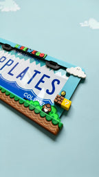Retro Mario Inspired License Plate Frame – 3D Pixel Style Car Plate Frame, Gaming Inspired Auto Accessory, Cute Gamer Car Decor