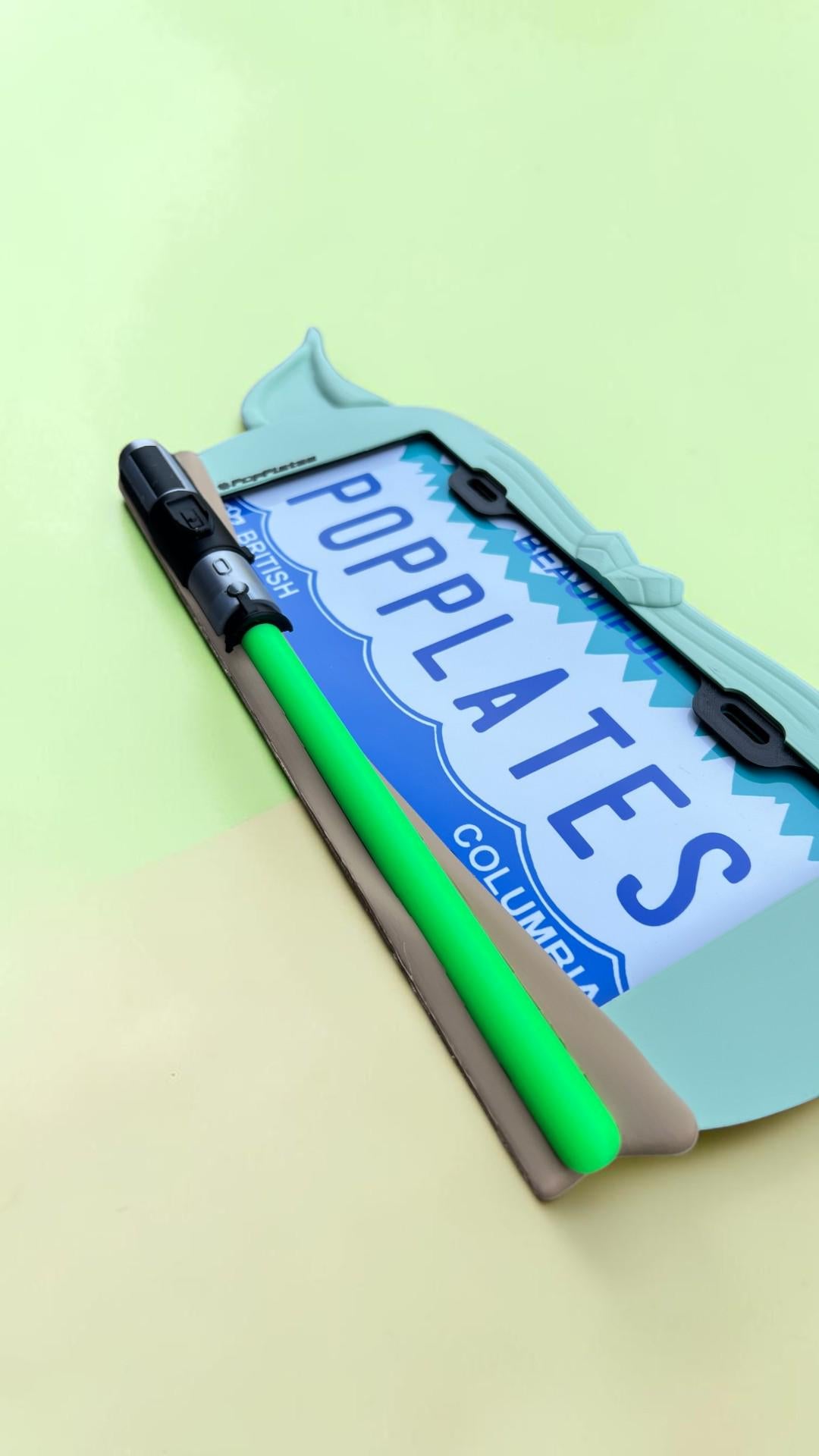 Galactic Sage License Plate Frame – 3D Sci-Fi Inspired Car Accessory