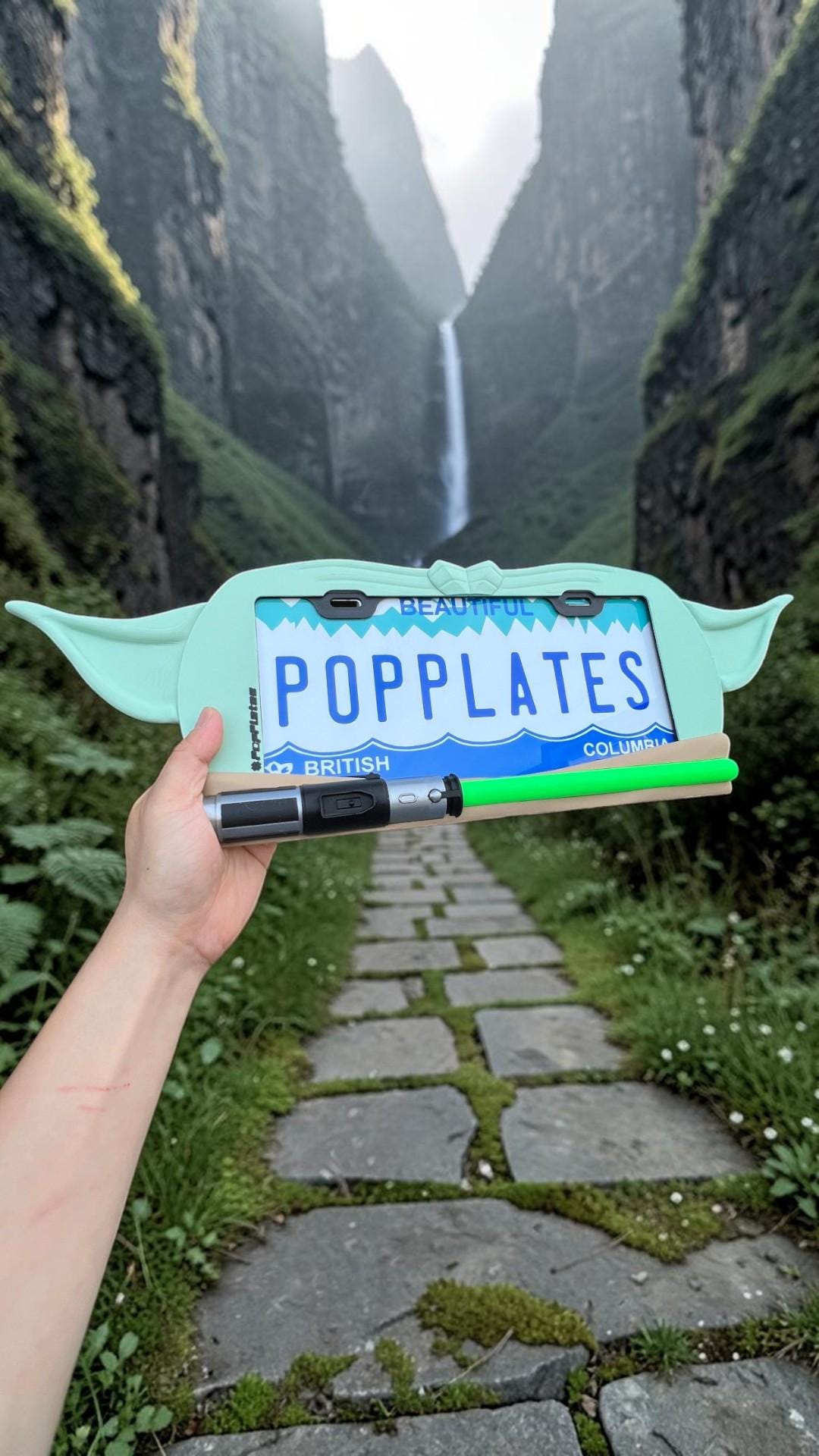 Galactic Sage License Plate Frame – 3D Sci-Fi Inspired Car Accessory