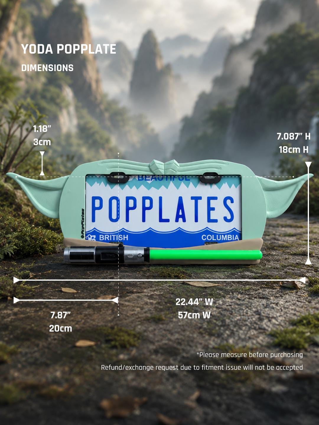 Galactic Sage License Plate Frame – 3D Sci-Fi Inspired Car Accessory