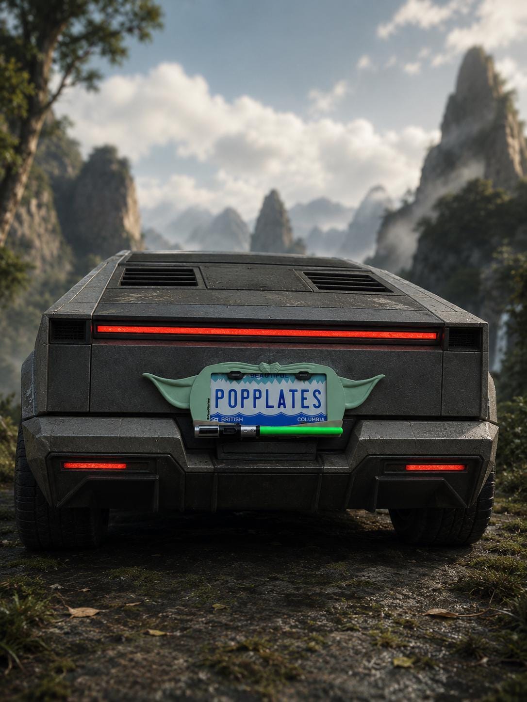 Galactic Sage License Plate Frame – 3D Sci-Fi Inspired Car Accessory