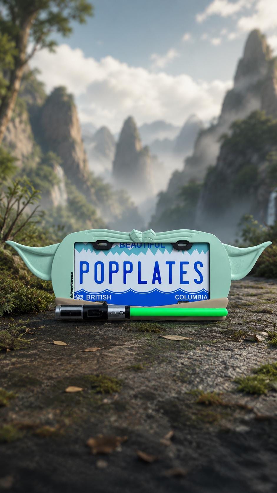 Galactic Sage License Plate Frame – 3D Sci-Fi Inspired Car Accessory