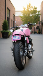 Pink Doll Inspired PopMoto | 3D License Plate Frame | Cute Pink Motorcycle Accessory | Girly Glam Moto Decor