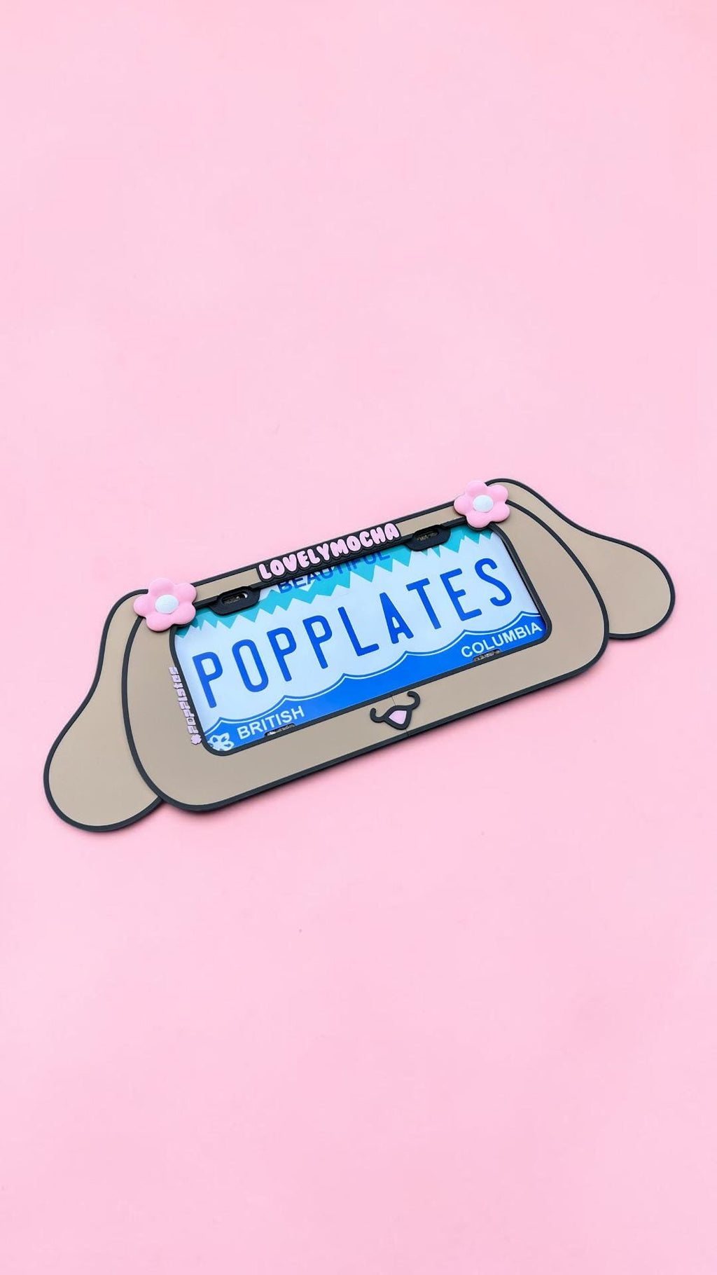 Mocha License Plate Frame – 3D Kawaii Sanri0 Car Accessory