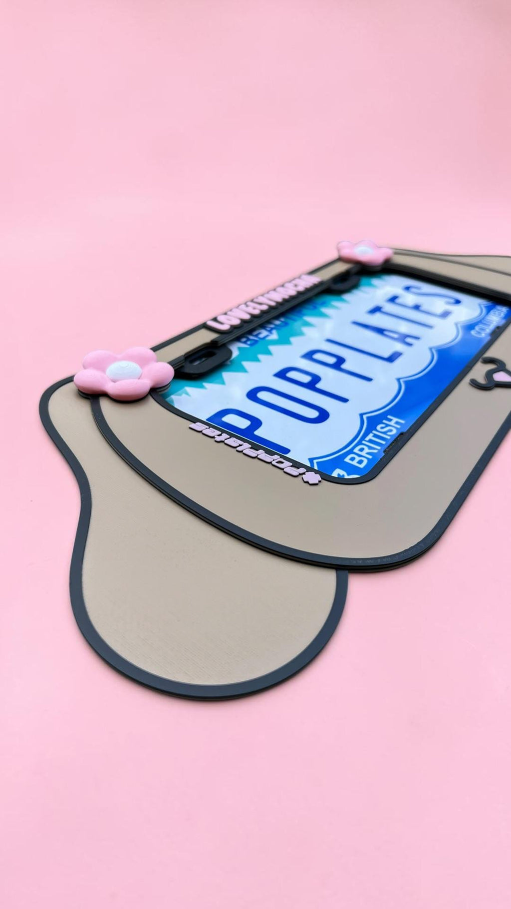 Mocha License Plate Frame – 3D Kawaii Sanri0 Car Accessory