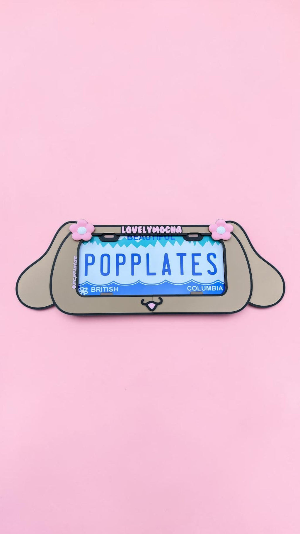 Mocha License Plate Frame – 3D Kawaii Sanri0 Car Accessory