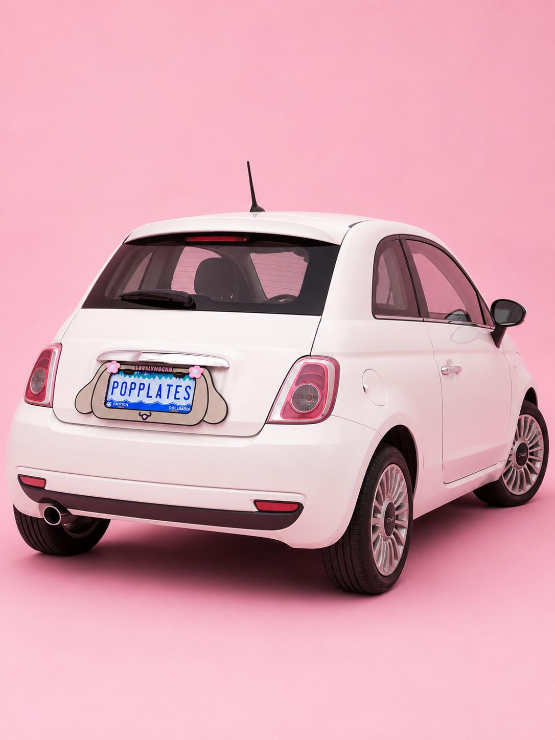Mocha License Plate Frame – 3D Kawaii Sanri0 Car Accessory