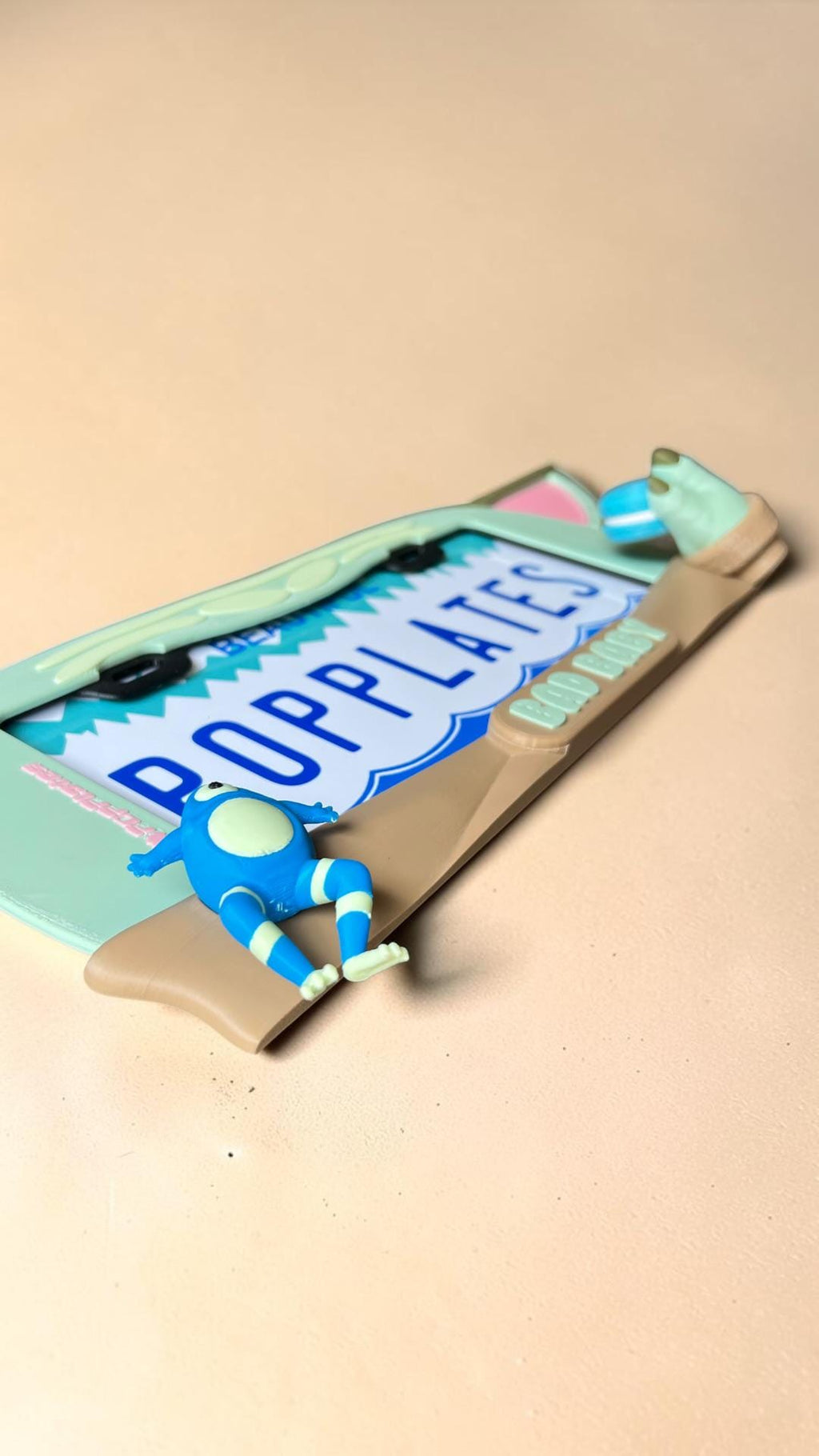 Hunter Rae Bad Baby PopPlate | Little Green Space Baby 3D License Plate Frame | Cute Sci-Fi Car Accessory