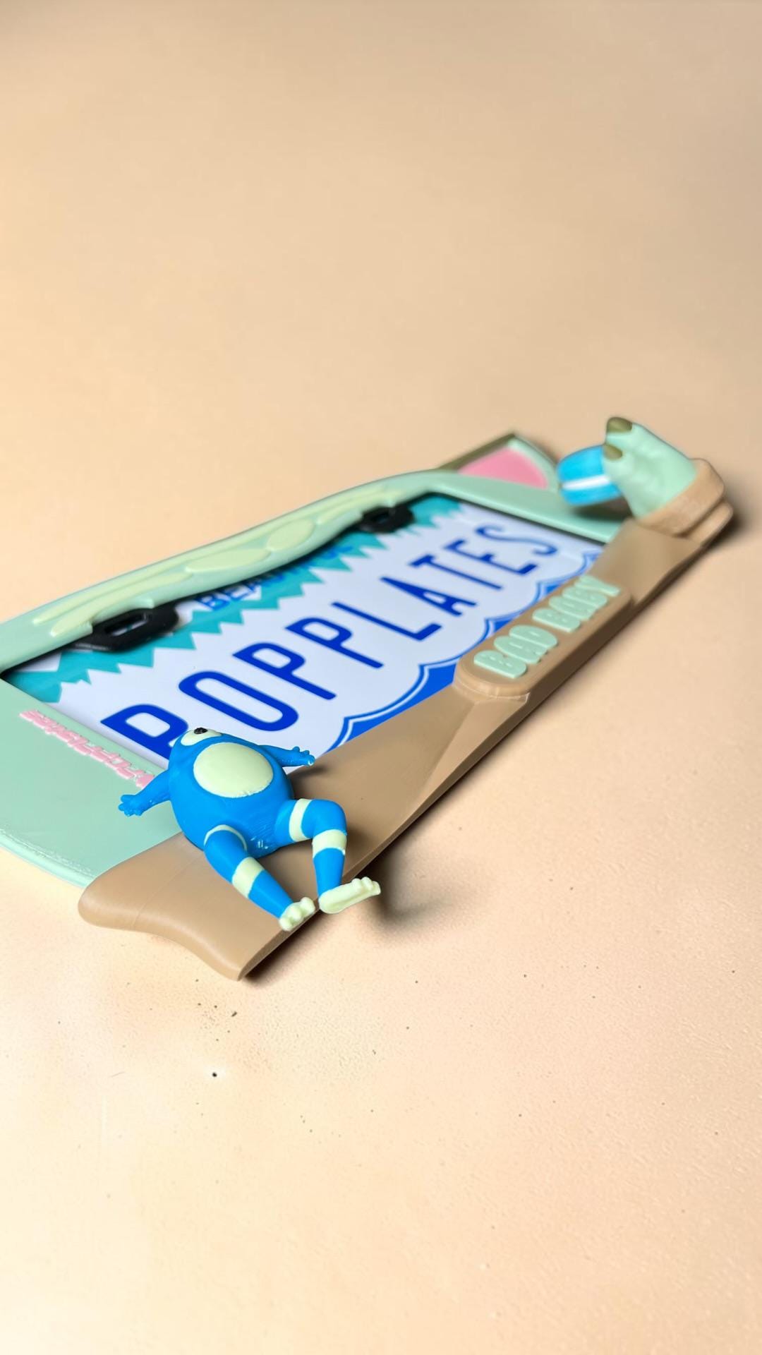Hunter Rae Bad Baby PopPlate | Little Green Space Baby 3D License Plate Frame | Cute Sci-Fi Car Accessory