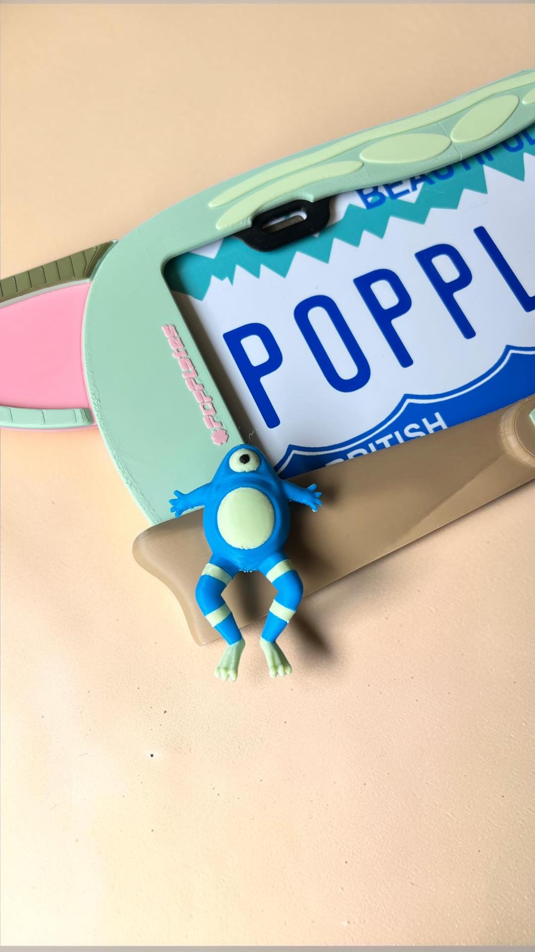 Hunter Rae Bad Baby PopPlate | Little Green Space Baby 3D License Plate Frame | Cute Sci-Fi Car Accessory