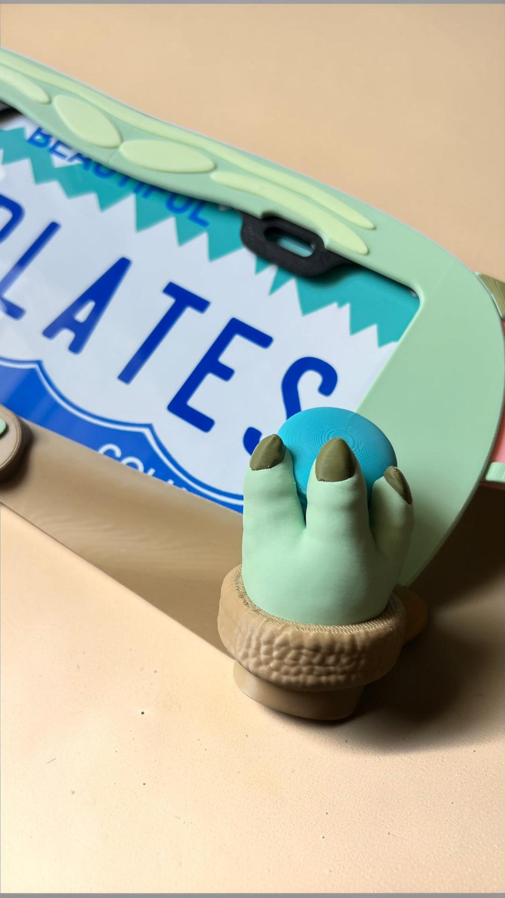 Hunter Rae Bad Baby PopPlate | Little Green Space Baby 3D License Plate Frame | Cute Sci-Fi Car Accessory