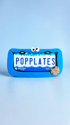 Blue Cookie-Loving Monster PopPlate – Fuzzy 3D License Plate Frame