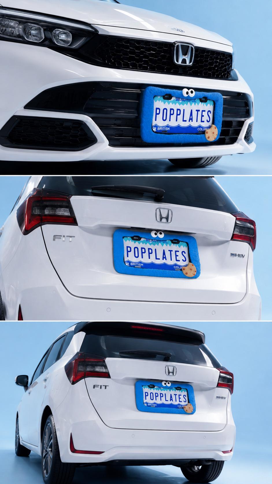 Blue Cookie-Loving Monster PopPlate – Fuzzy 3D License Plate Frame