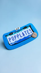 Blue Cookie-Loving Monster PopPlate – Fuzzy 3D License Plate Frame