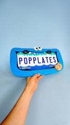 Blue Cookie-Loving Monster PopPlate – Fuzzy 3D License Plate Frame