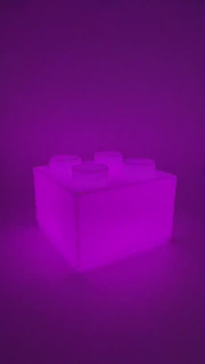3D Printed Famous Brick Nightlight with Multi-Colored LED and Remote Controlled - Perfect Home Decor Gift for Enthusiasts of All Ages!