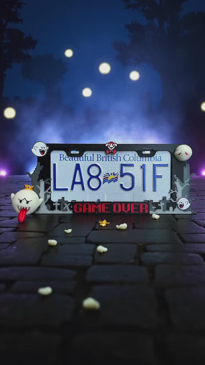 3D Printed King Boo License Plate Frame: Glow in the Dark Car Accessory